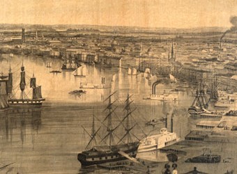 New Orleans riverfront, circa 1852.