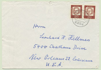 Envelope addressed to Leonard H. Hellmers.