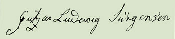 Signature of Gustav Ludwig Juergensen.