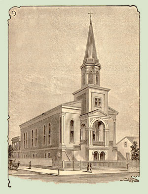 St. Paul Lutheran Church as it appeared from 1860 to 1889.