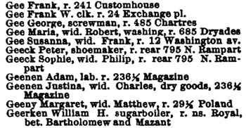 Detail from 1886 city directory.