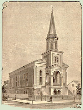 St. Paul Lutheran Church as it appeared from 1860 to 1889.