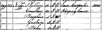 Detail from 1870 federal census.