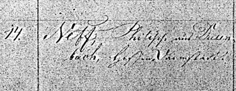 Detail of church marriage record.