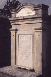 The Leonhard family tomb in St. Vincent de Paul Cemetery, No. 1.