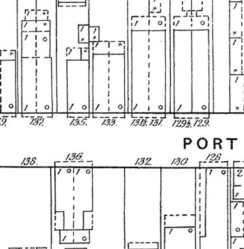 Detail, 1887 Sanborn Fire Insurance Map, sheet 57.