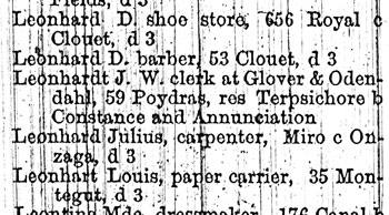 Detail from 1868 city directory.