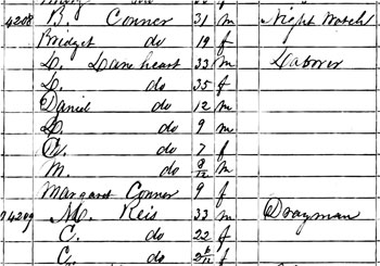 Detail from 1850 federal census.