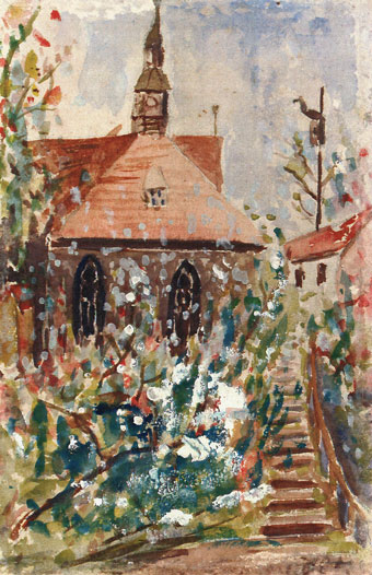 Painting of church in Jettenbach.