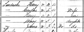 Detail from 1880 federal census.