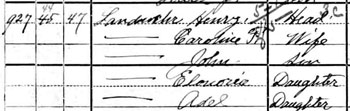 Detail from 1900 federal census.