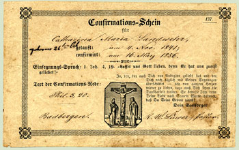 Confirmation certificate of Catharina Landwehr.