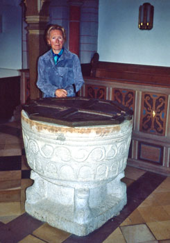 Margrete "Grete" Landwehr Brodtmann in the church in Badbergen.