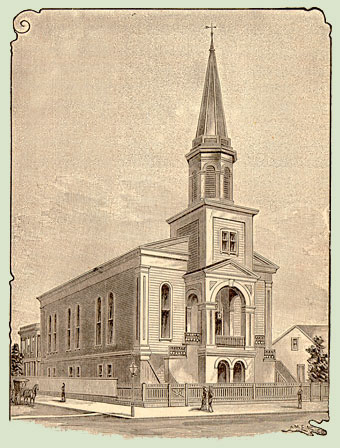 St. Paul Lutheran Church as it appeared from 1860-1889.