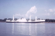 Ocean-going ship near Baton Rouge