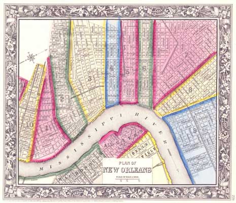 1860 Mitchell Map of New Orleans