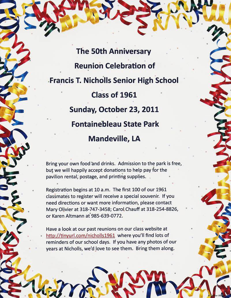 Nicholls Class of 1961 50th Reunion